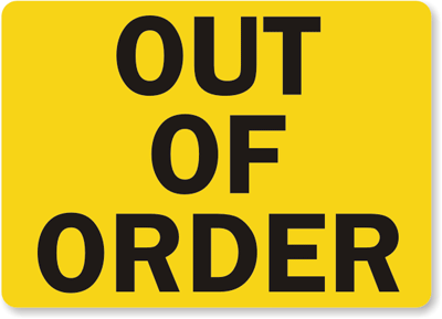 Machine Service Sign - Out Of Order