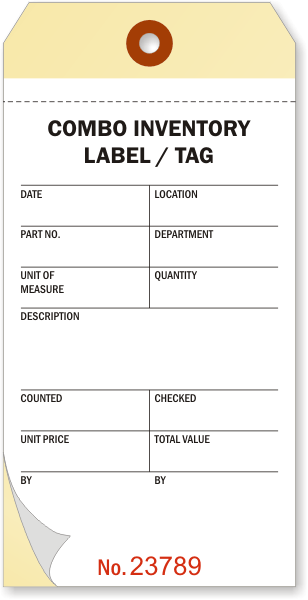 Combo Cardstock Inventory Tag