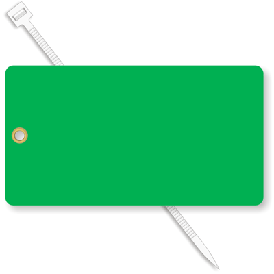 3¼” x 6” Green Vinyl Tags