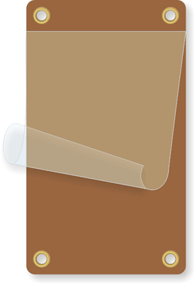 Brown Self-Laminating Tag with Four Eyelets
