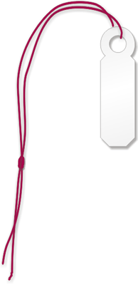 Jewelry tag, Burgundy silk like string