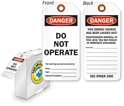 Danger Do Not Operate Lock Out Tag-in-a-Box
