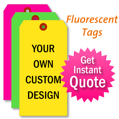 Cardboard Tags on Fluorescent Paper Tag Quoter