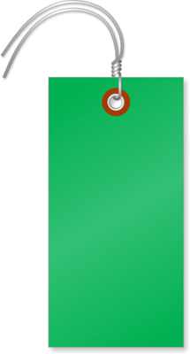 Green Tyvek Shipping Tags (with pre-attached wires)