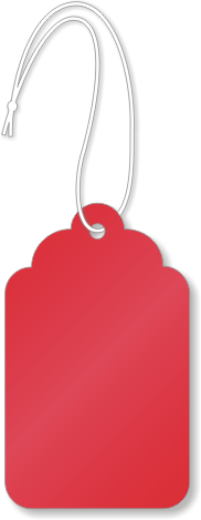 Red Merchandise Tag (with strings)