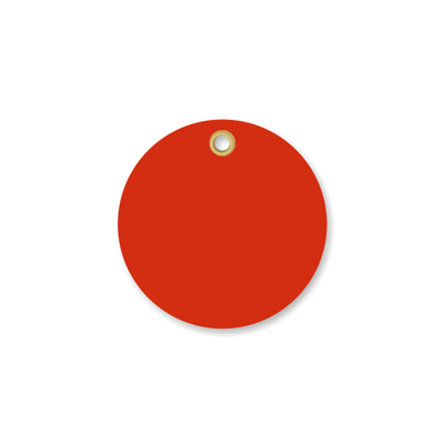 3 in. circle Red Vinyl Tags