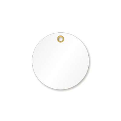 3 in. circle White Vinyl Tags