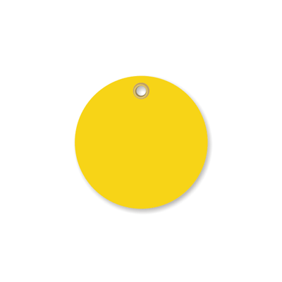 3 in. circle Yellow Vinyl Tags