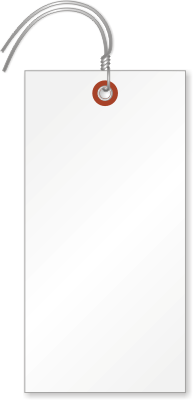 White Tyvek Shipping Tags (with pre-attached wires)