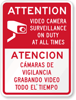 Attention Video Surveillance Sign
