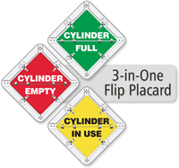 Empty, In Use, Full Cylinder Flip Placards