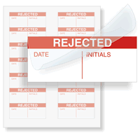 Rejected Initials Calibration Labels, Red On White