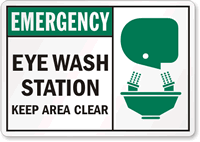 Emergency Eye Wash Keep Clear Sign