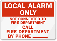 Local Alarm Only Not Connected Sign