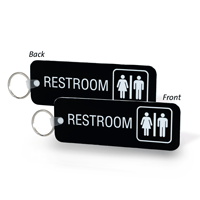 REST ROOM Unisex Bathroom Keychain, Double-Sided