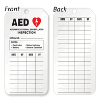 AED (Automatic External Defibrillator) Inspection Tag