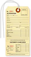 Alteration Tag, Manila Stock, Numbered, with String