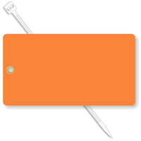3¼” x 6” Orange Vinyl Tags