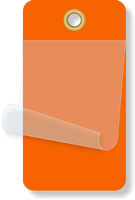1¾” x 3¼” Orange Self-Laminating Tags
