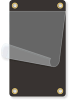 Black Self-Laminating Tag with Four Eyelets