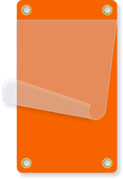 Orange Self-Laminating Tag with Four Eyelets