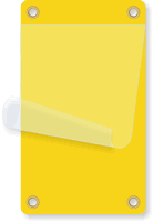 Yellow Self-Laminating Tag with Four Eyelets