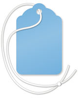Blue Merchandise Price Tag (with strings)