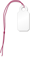 Jewelry tag, Burgundy silk like string