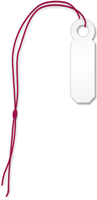 Jewelry tag, Burgundy silk like string