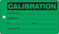 Calibration Plastic Tags, Vinyl Inspection Tag
