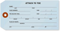 Coroner and Funeral Toe Identification Tag