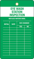 Eye Wash Station Inspection Plastic Tags