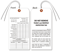 Sprinkler Inspection Tag with Wires
