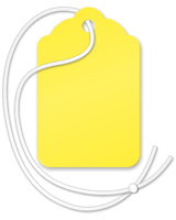 Fluorescent Yellow Merchandise Price Tag (with strings)