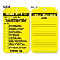 Forklift Inspection Checklist Tag