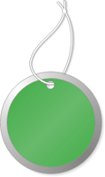 Green Metal Rim Key Tags (pre-strung)