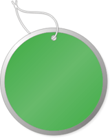 Green Metal Rim Key Tags (pre-strung)