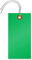 Green Tyvek Shipping Tags (with pre-attached wires)