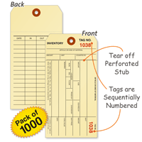 Inventory Sequentially Numbered Tags (with stub)