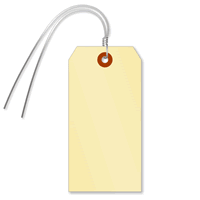 10-point Cardstock Manila Tags  with pre-attached wires