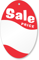 Oval, white stock, red ink, No String