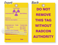 Caution Radioactive Material Self-Laminating Tags
