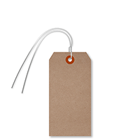 Recycled Paper Shipping Cardstock Tag with Pre-Attached Wires
