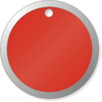 Red Metal Rim Key Tags
