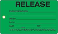 Release Plastic Tags, Vinyl Inspection Tag