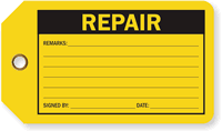Repair Production Control Tag