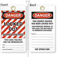 Locked Out Do Not Operate Lockout Tag