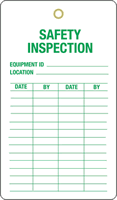 Safety Inspection Plastic Tags, Vinyl Inspection Tag