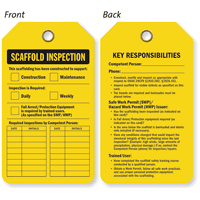 2-Sided Scaffold Inspection Status Tag