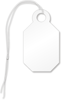Jewelry tag, White polyester string